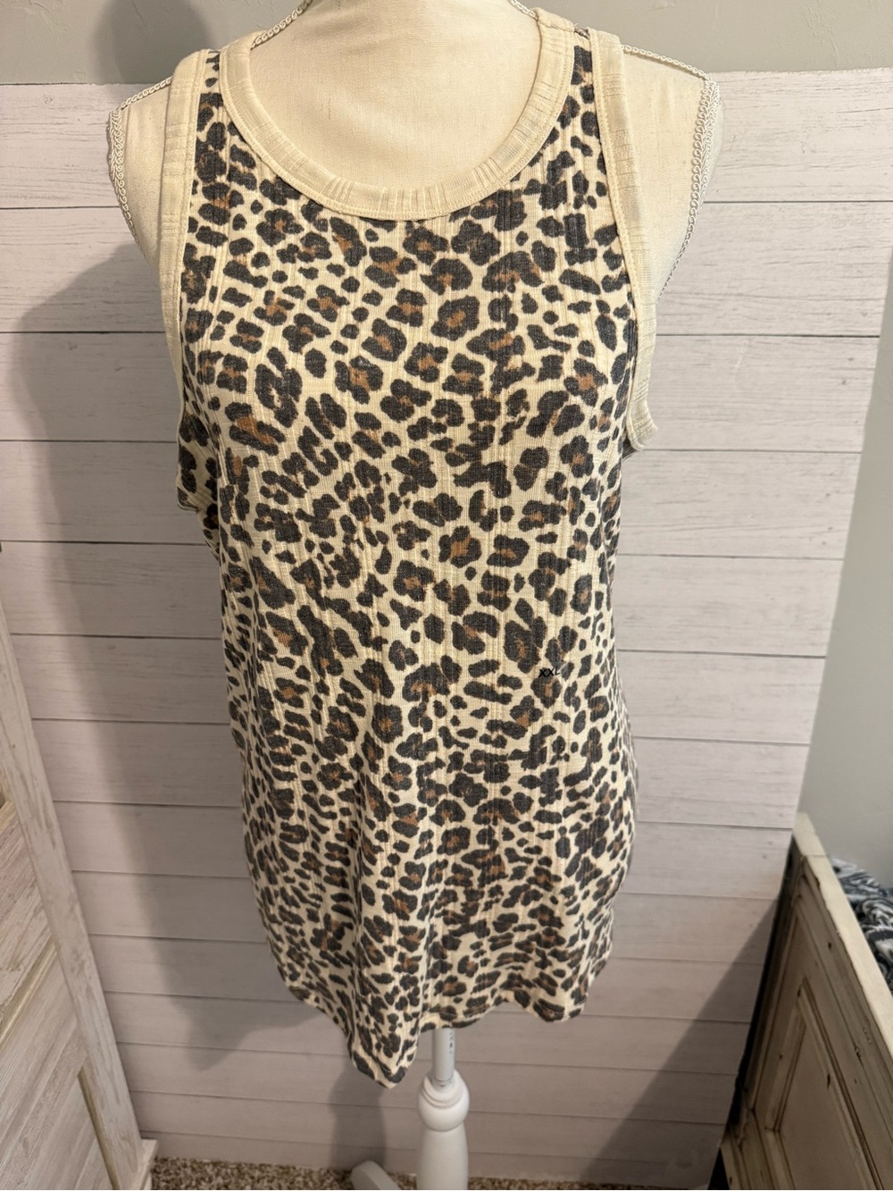 Maurices Leopard Print Tank Top - Cream, Brown, Black